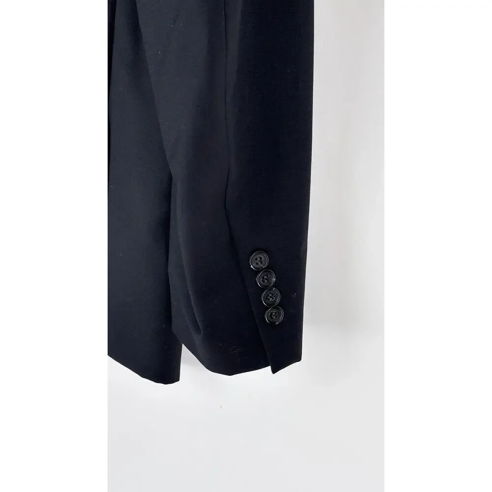 Egara Slim Fit Wool Blazer Suit Jacket Two Button Mens Size 46 Regular Black Tux